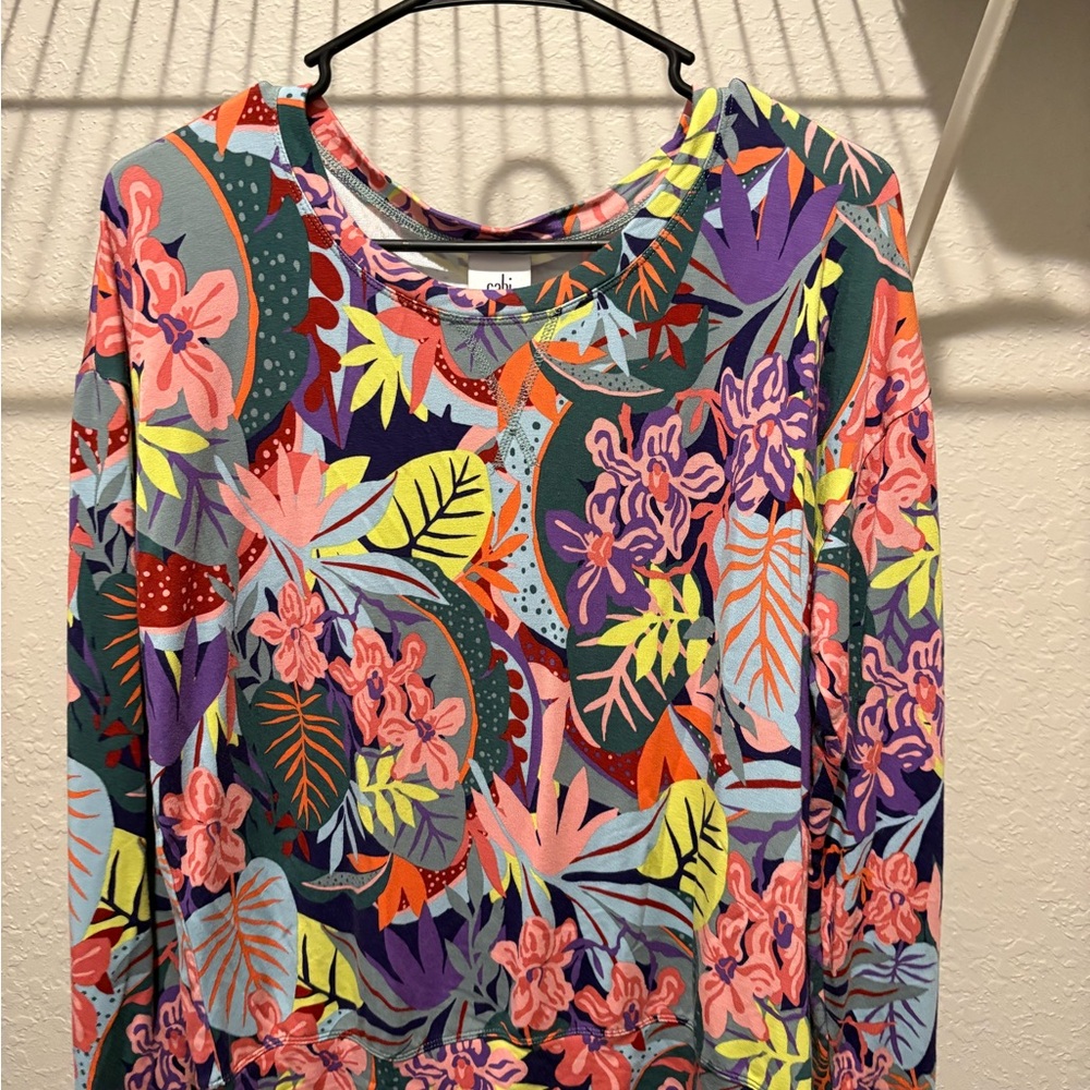 CAbi Colorful Floral Long Sleeve Top